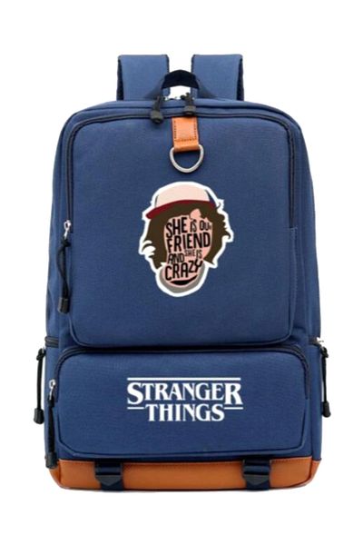 HALAMODO Stranger Things Series Fashion Backpack Blue/Brown