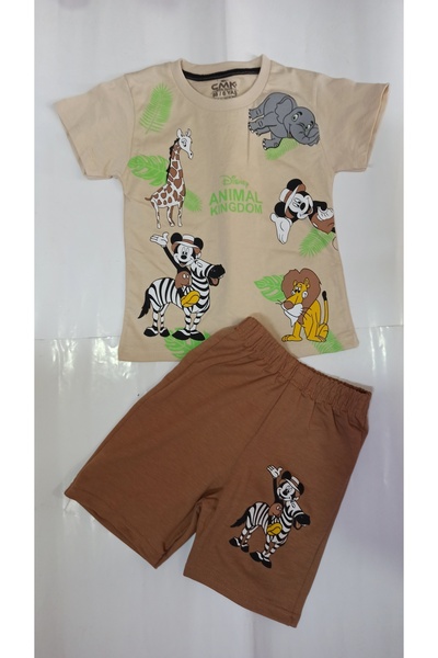 Cmk Kids Safari Themed Children's Summer Shorts Top and Bottom Set