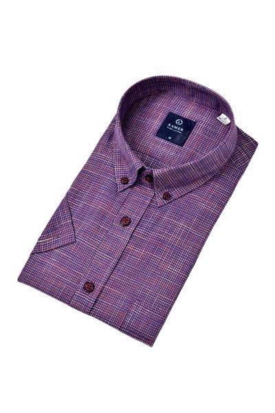 KAMER Men's Classic Piti Square Short Sleeve Shirt 9488 Bgl-St04570