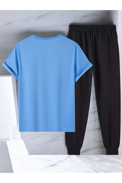 uyguntarz Unisex-T-Shirt-Trainingsanzug-Set mit Blumentopf-Design