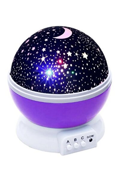 zeynobella Gece Lambası Tavana Işık Yansıtan Dönen Yıldız Ay Projeksiyon Çocu...