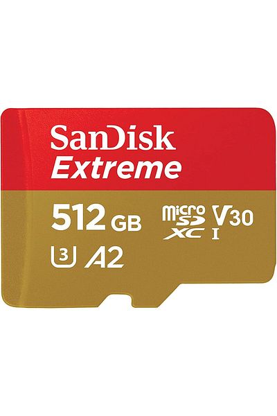 SanDisk 512GB Extreme microSDXC – 190MB/s, UHS-I, A2, V30, w/ SD Adapter & RescuePRO Deluxe