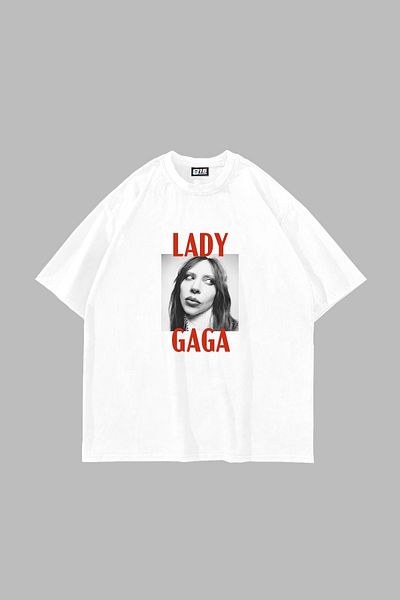 Sekizbiraltı Λευκό μπλουζάκι Unisex με στάμπα Lady Gaga