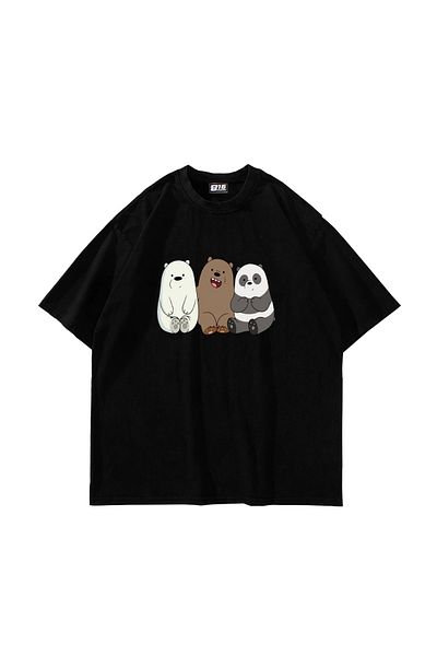 Sekizbiraltı Μαύρο μπλουζάκι Unisex με στάμπα Bears