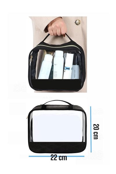 Smyak Makeup Bag Makeup Supplies Organizer with Clear Panels 22X20 cm