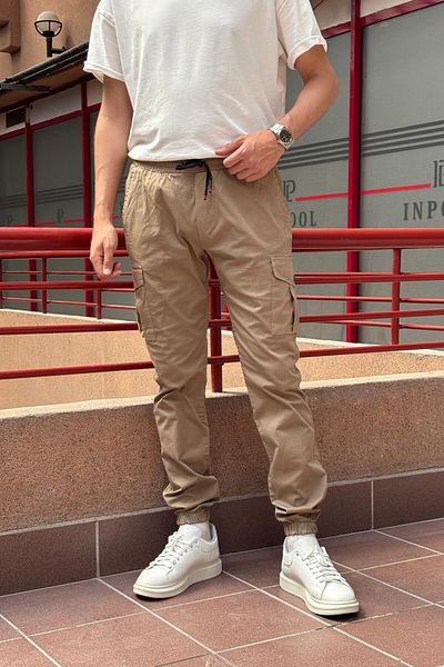 inpool Ανδρικά, Oversize, Jogger, Άνετη Εφαρμογή, Ελαστική μέση και Πόδι, Παντελόνι Cargo Pocket