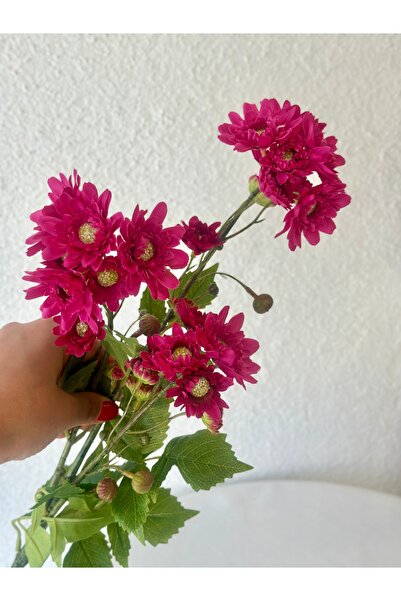 Decamor home 1. Kalite Fuşya Pembe Yapay Kasımpatı Dalı Çiçeği 80 cm