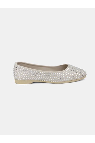 MAGGIO Beige Stone Women's Ballerina Flats Wide Fit Take One Size Smaller