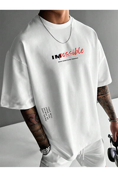 EFFRENATU من المستحيل مطبوعة الصيف نسيج القطن طاقم الرقبة الأبيض قصيرة الأكما...