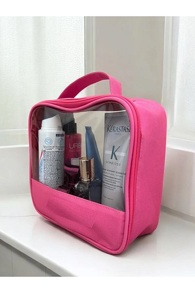 Smyak Makeup Bag Makeup Supplies Organizer with Clear Panels 22X20 cm