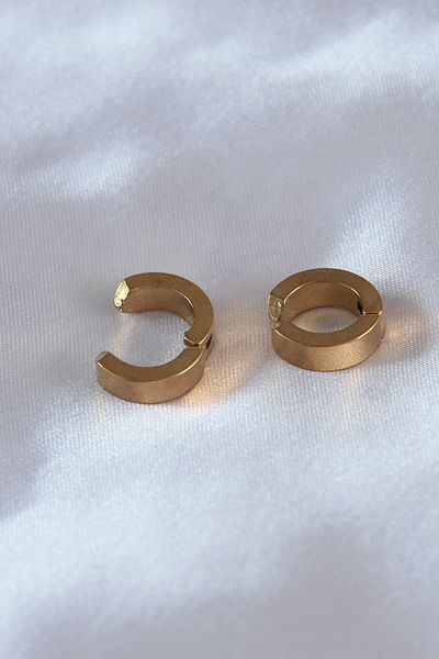 Skygo 316L Steel Gold Color Compression Men's Earrings - TJ-EKP278