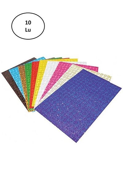 Lino 50x70 Cm Spiral Patterned Glitter Paper 10 Colors