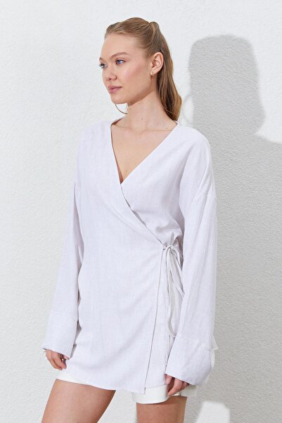 TENA Дамско яке с двойно закопчаване и въжета