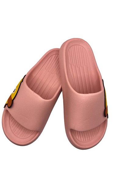 CRACOS Beach Slippers, Pink With Duckling Print, Size 38-39, 25 Centimeters