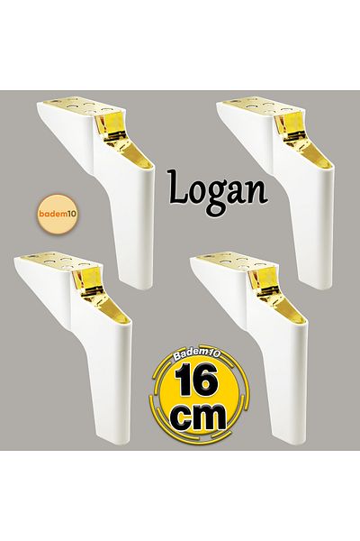 Badem10 Logan Set 4 Bucăți 16 Cm Mobilier Aur Alb Unitate TV Fotoliu Canapea Suport Picior Picioare M8 Bolt
