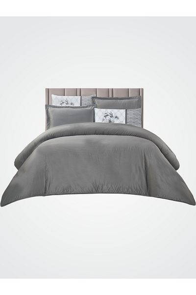 Donetella Duvet Cover Set 4-Pcs Single Size Striped Bed Set160 x 220 Cms Microfiber (Without Filler)