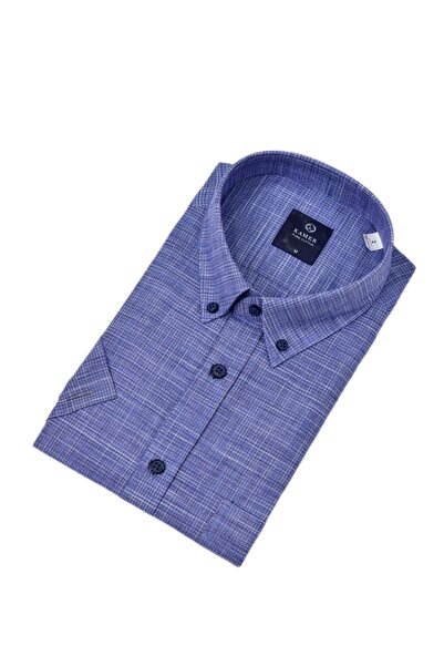 KAMER Cămașă clasică Piti Square cu mânecă scurtă pentru bărbați 9488 BGL-ST04570