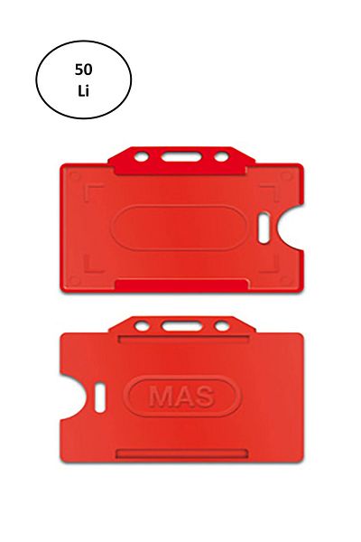 Mas 3520 Red 50 Pieces Horizontal Plastic Card Enclosure