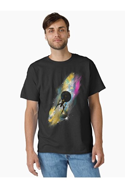 LAND MODA Μπλουζάκι Unisex Galaxy Design με θέμα το διάστημα oversized – Επιλ...