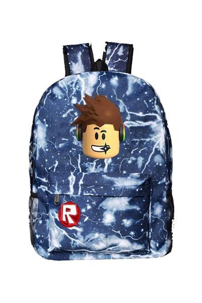 HALAMODO Designer School Backpack Blue/Beige/Brown