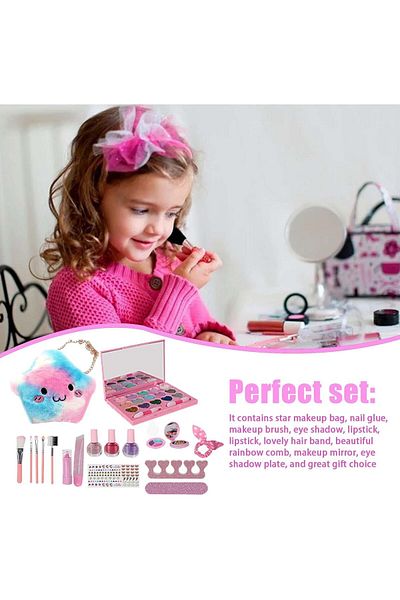 fulina Kids Makeup Set,Gentle and Non Irritating,Washable and Easy to Clean,Pretend Play Toys for Grils