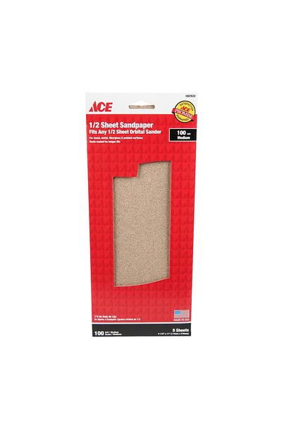 ACE 1/2 Sheet Sandpaper (5 Sheets, 114 x 279 mm)