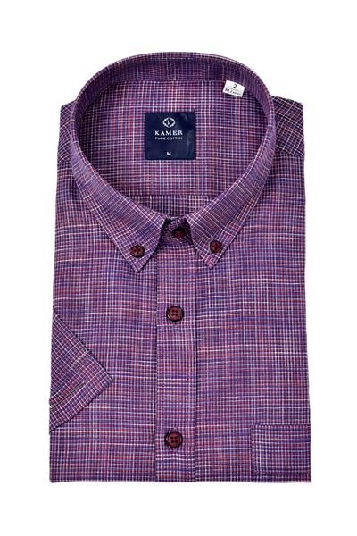 KAMER Men's Classic Piti Square Short Sleeve Shirt 9488 Bgl-St04570