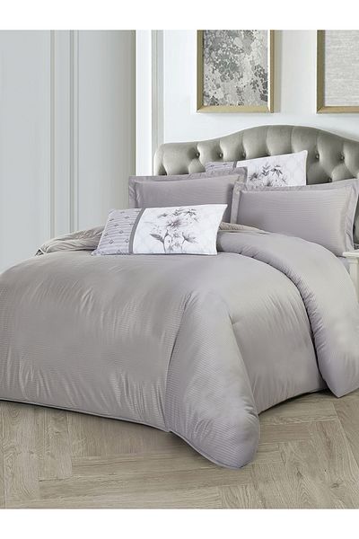 Donetella Duvet Cover Set 4-Pcs Single Size Striped Bed Set160 x 220 Cms Microfiber (Without Filler).