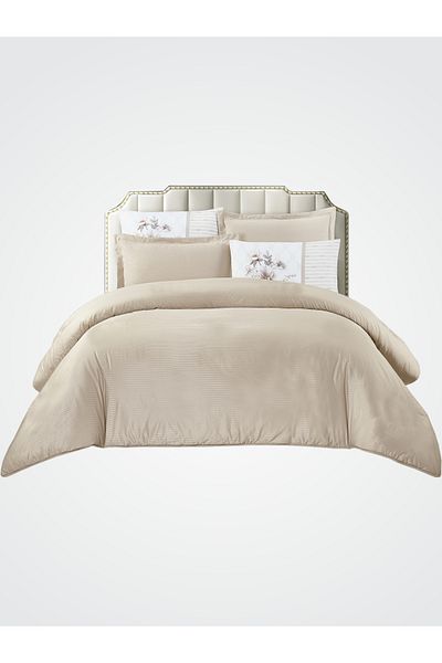 Donetella Duvet Cover Set 4-Pcs Single Size Striped Bed Set160 x 220 Cms Microfiber (Without Filler).