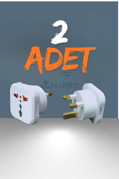 harry 2 Adet Dubai , Malezya , Singapur , Hong Kong Erkek Fişli Seyahat Adaptörü Fiş Priz Dönüştürücü