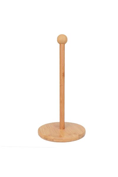 PUFO Bamboo Wooden Paper Roll Holder, Kitchen Towels, 30 Cm, Brown