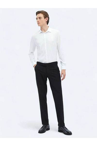 Kip White Plain Regular Fit Woven Casual Shirt