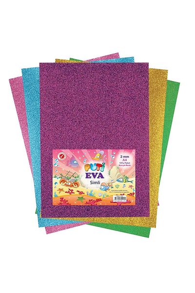 PRATİKOBA A4 Glitter Eva 10-Piece Mixed Color Pouch VİVA.1130