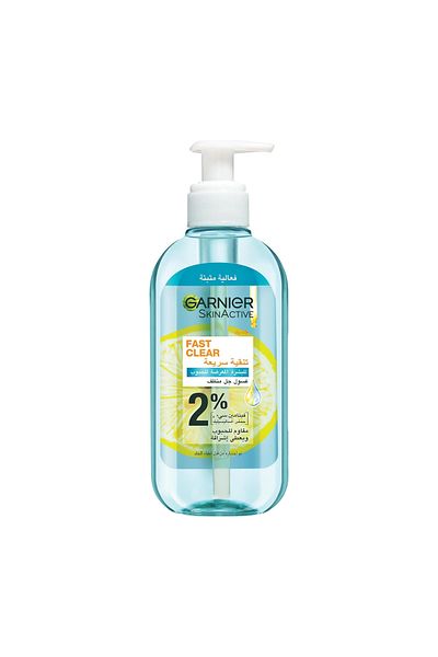 Garnier Skin Active Fast Clear Gel Wash 2% Salicylic Acid 200 ml – Deep Clean for Acne-Prone Skin