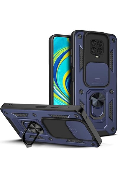 Rivor Xiaomi Redmi Note 9 Pro & Note 9S Kılıf Kamera Sürgülü Standlı Yüzüklü ...