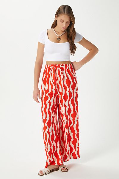Ritnice Women's Jana Mercan 100% Viscose Summer Trousers with Elastic Waist
