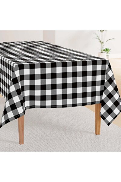PUFO Classic oilcloth tablecloth, 140 x 160 cm, black/white