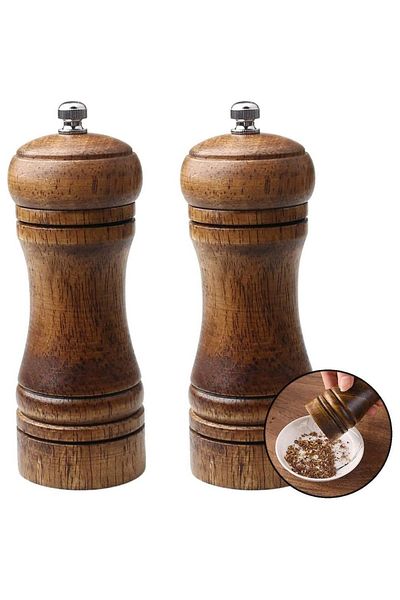 Bukate Salt and pepper mill set made of solid wood, Bukate, manual grinding, fineness adjustment