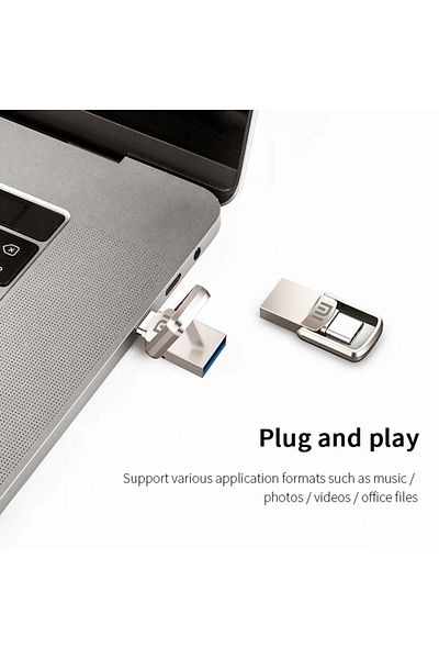 Marka Aksesuar ذاكرة فلاش 1 تيرابايت من النوع C 3.0 ذاكرة USB معدنية صغيرة مزدوجة Otg لكل من الهاتف والكمبيوتر