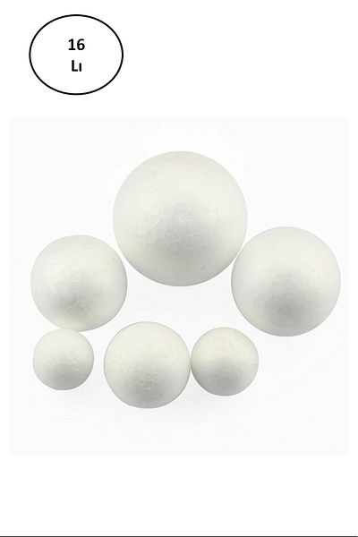 PRATİKOBA Styrofoam Foam Ball 8 Cm 16 Pieces