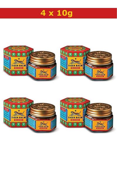 Tiger Balm عبوة من 4 مراهم حمراء | 4 × 10 غرام