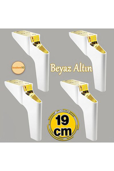 Badem10 Logan 19 Cm 4 bucăți 4 bucăți Mobilier de lux din aur alb Aur Canapea Unitate TV Consolă Fotoliu Picior Picioare