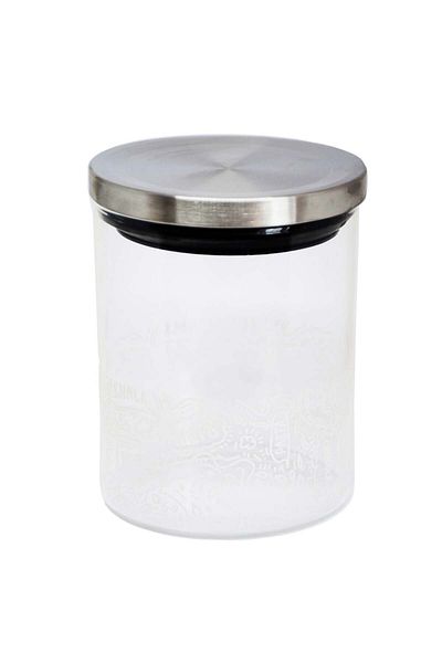 PUFO borosilicate glass container for sugar, coffee, tea or spices, with airtight lid, 1 L
