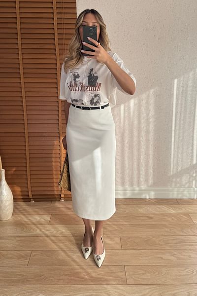 Mucios Darian Belt Detailed Midi Skirt