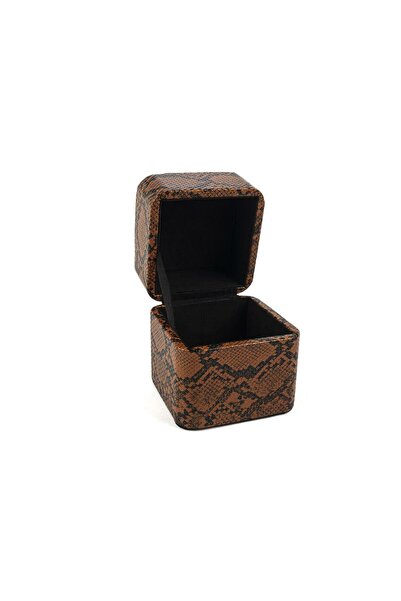 Mikasa Moor Turuncu Yılan Deri Takı Kutusu 13x13x14 cm