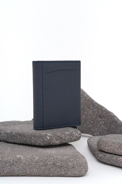 Deri Company Men's Mechanized Leather Wallet Navy Blue 113570
