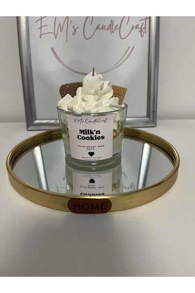 EM’s CandleCraft Milk’n Cookies - Handmade Scented Candle - Dessert Candle Collection