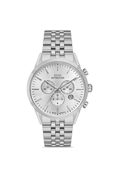 RMS Zeitmeister RMS.1.AG1593.01 جميع الوظائف نشطة سوار فولاذي من زجاج الياقوت وعلبة فولاذية 5 ATM Water