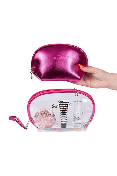 SensoPRO Milano Travel Wallet Transparent & Fuchsia, SensoPRO Fiesta, set of 2 pcs