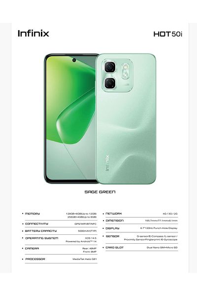 INFINIX Infinix HOT 50I X6531B 256+4 Sage Green